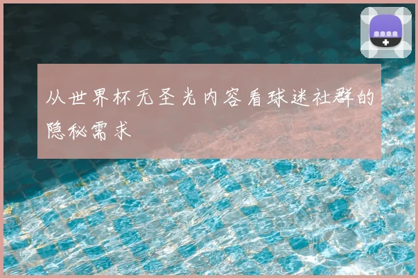 从世界杯无圣光内容看球迷社群的隐秘需求
